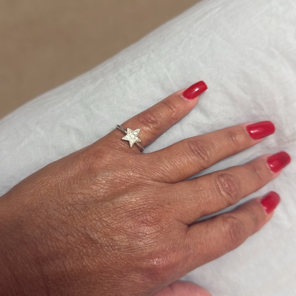 COACH Pave Sterling Silver Star Ring - Picture 7 of 7